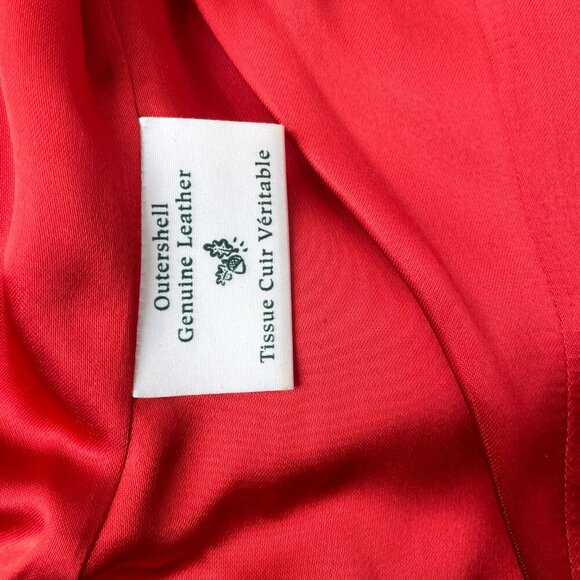 Danier Canada Women Vintage 80s Red Genuine Suede Leather Jacket, Size XS - Picture 6 of 12